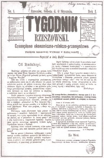 Strona tytułowa "Tygodnika Rzeszowskiego"